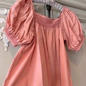 DOÉN SMOCKED BABYDOLL BLOUSE, 🍃🍑🍃 SIZE L